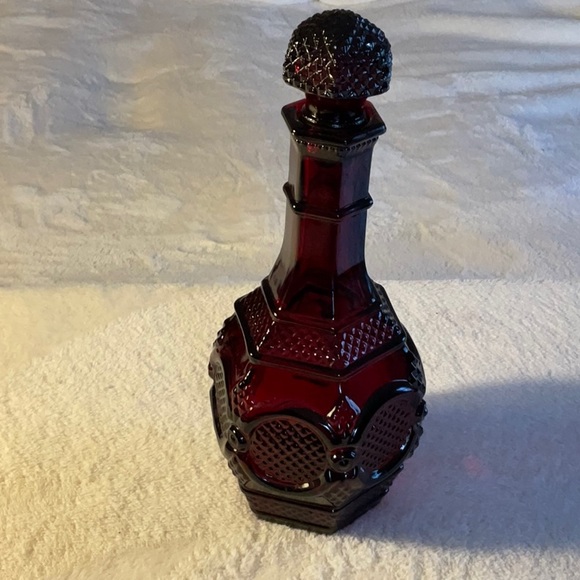 Avon 1876 Ruby Red Wine Glass Decanter - Picture 1 of 8